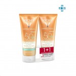 Эмульсия, Vichy (Виши) 200 мл 2 шт Капитал солей тающая SPF50 для нанесения на влажную кожу туба +Бонус 2-я упаковка в подарок